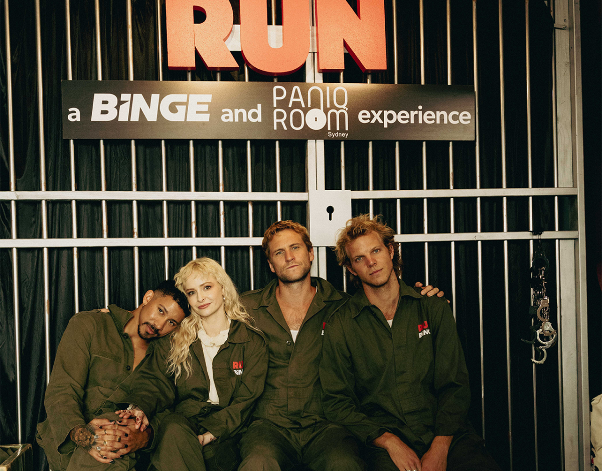 Keiynan Lonsdale Ashleigh Cummings George Mason and David Howell visits RUN A BINGE and Pani Q Room Experience