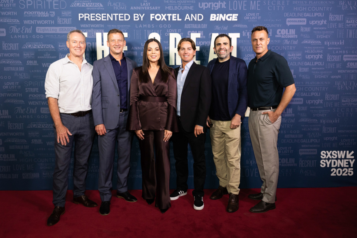 Mat Brooks Stephen Baldwin Lana Greenhalgh Rudi Mc Gregor Matt Shirvington Arrive At The Great Entertainer SXSW Sydney Screening 2 18 2